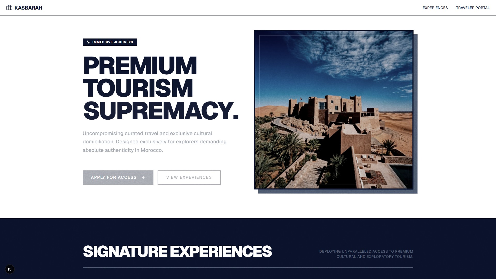 Kasbarah B2B tourism platform connecting travel professionals with premium Moroccan experiences